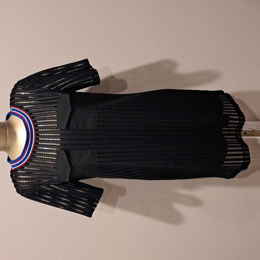 English Factory Black Open Mesh Dress